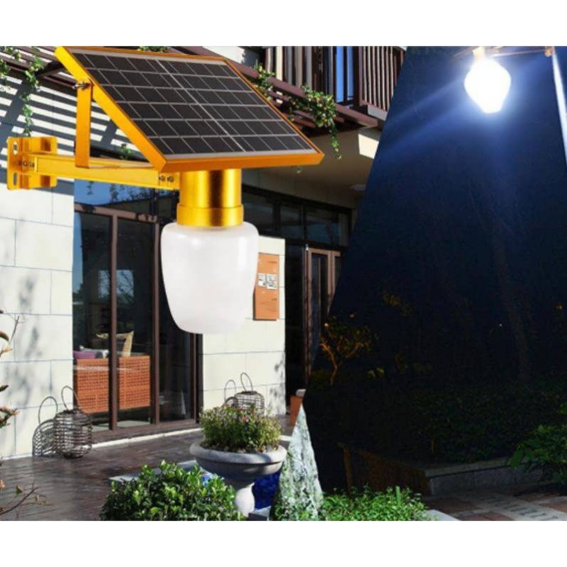 Ηλιακό Φωτιστικό 10Watt με Αισθητήρα Φωτός LED Χρυσό